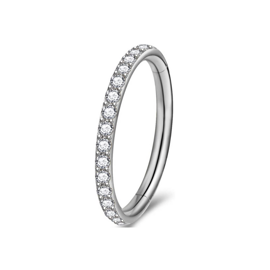 Silver Cubic CZ Hoop TG23