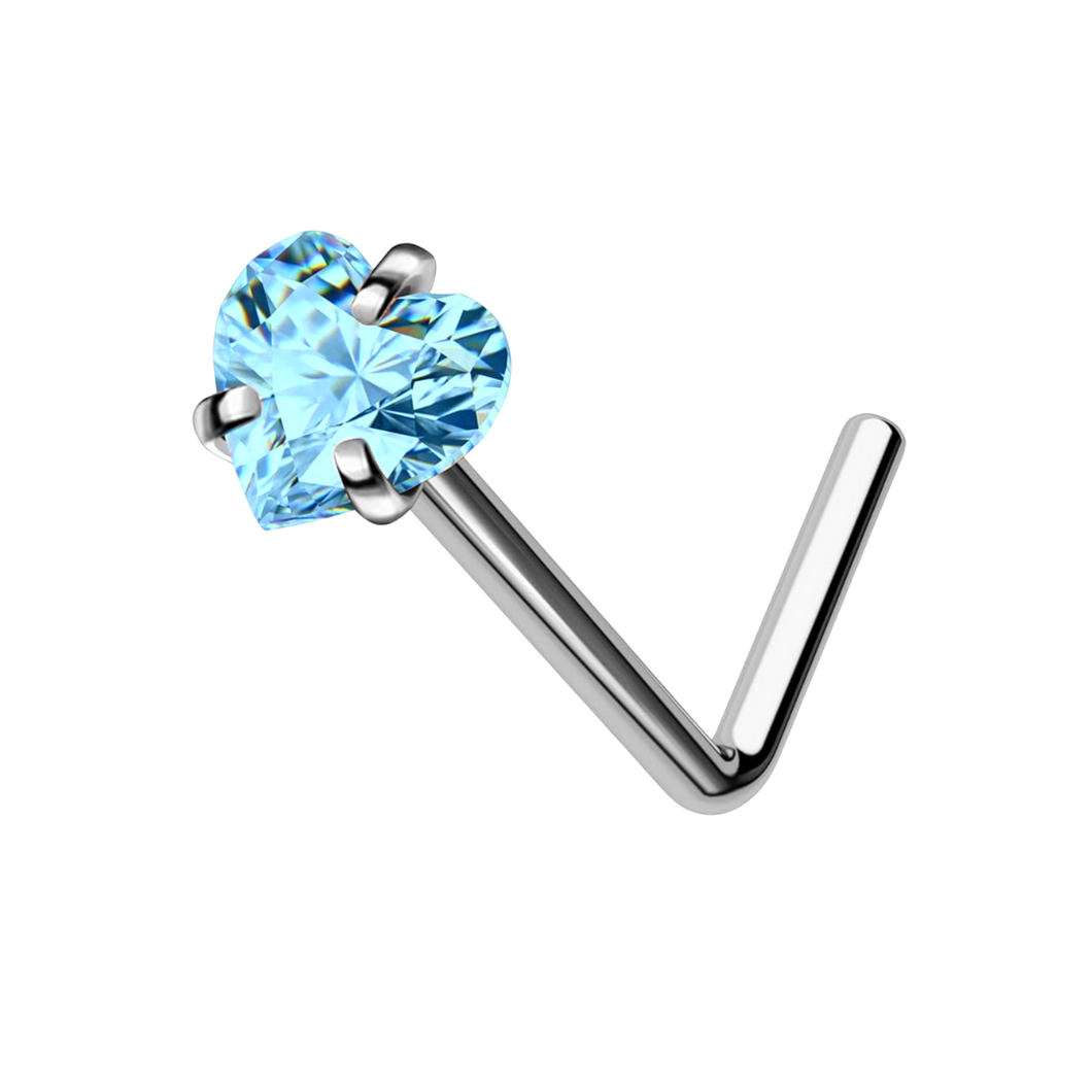 Aqua Heart Cz Nostril