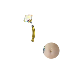 Cargar imagen en el visor de la galería, Floating Cz Ombligo Titanio ASTM F136
