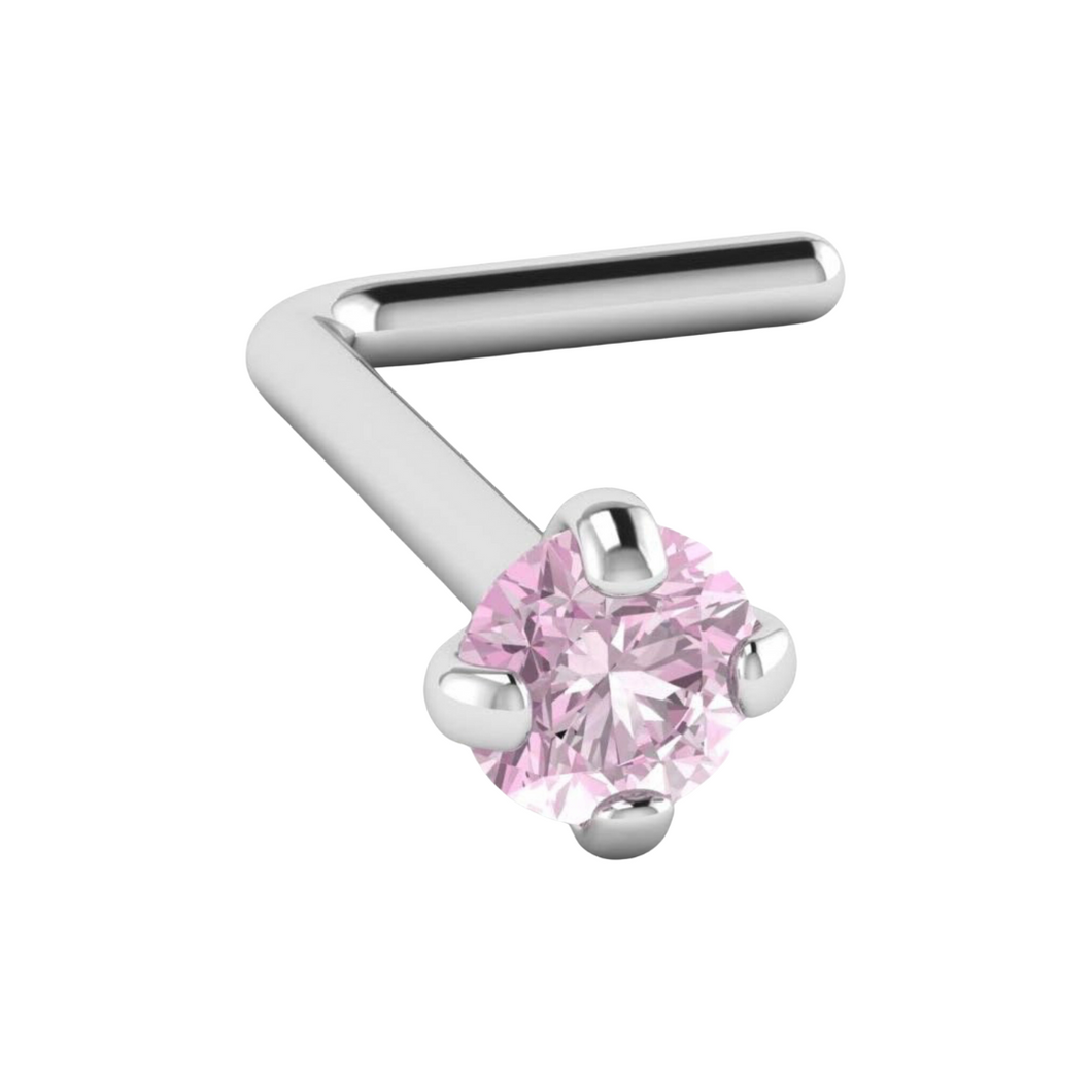 2mm Pink Cz Nostril