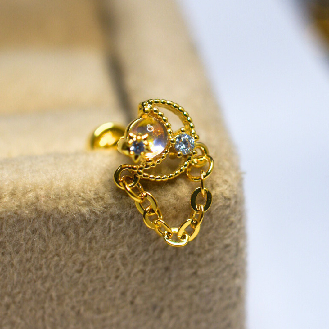 Moon Dangle Flat Barbell