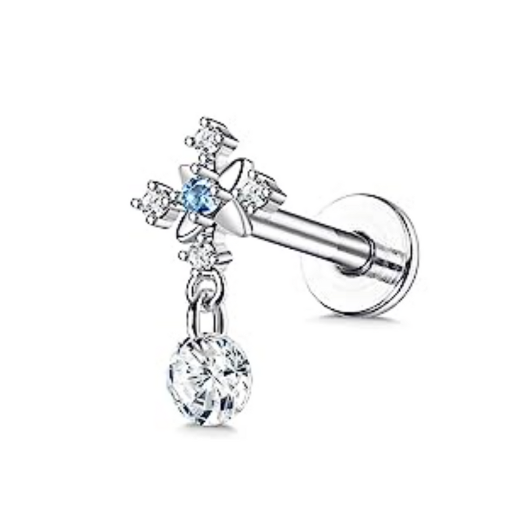 Cross Dangle Labret