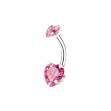 Cargar imagen en el visor de la galería, Pink Heart Cz Ombligo

