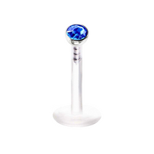 Cargar imagen en el visor de la galería, 2mm Blue Cz Labret Bioflex
