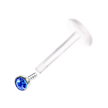 Cargar imagen en el visor de la galería, 2mm Blue Cz Labret Bioflex
