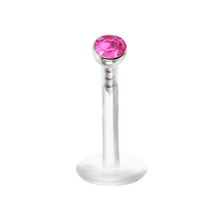 Cargar imagen en el visor de la galería, 2mm Pink Cz Labret Bioflex
