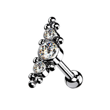 Cargar imagen en el visor de la galería, Triple Cz Long Barbell
