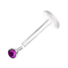 Cargar imagen en el visor de la galería, 2mm Violet Cz Labret Bioflex
