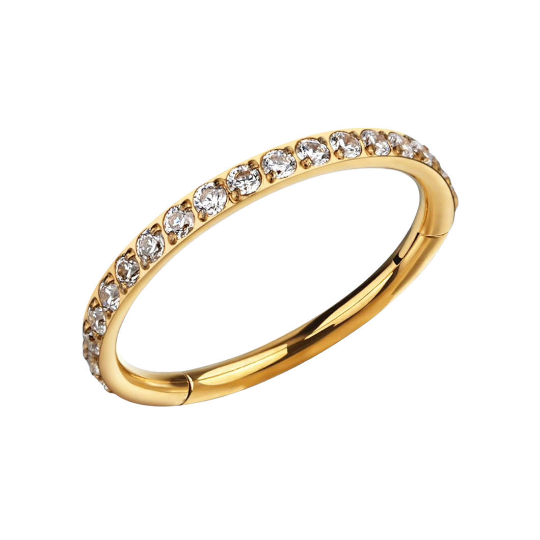 Golden Cubic CZ Hoop TG23