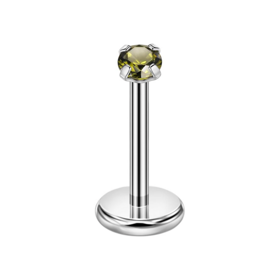 2mm Olive Cz Labret AQ316L