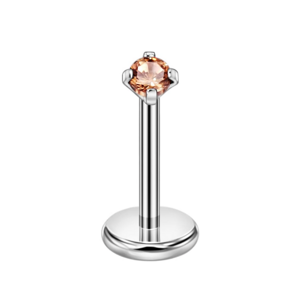 2mm Honey Cz Labret AQ316L
