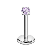 Cargar imagen en el visor de la galería, 2mm Lavender Cz Labret AQ316L
