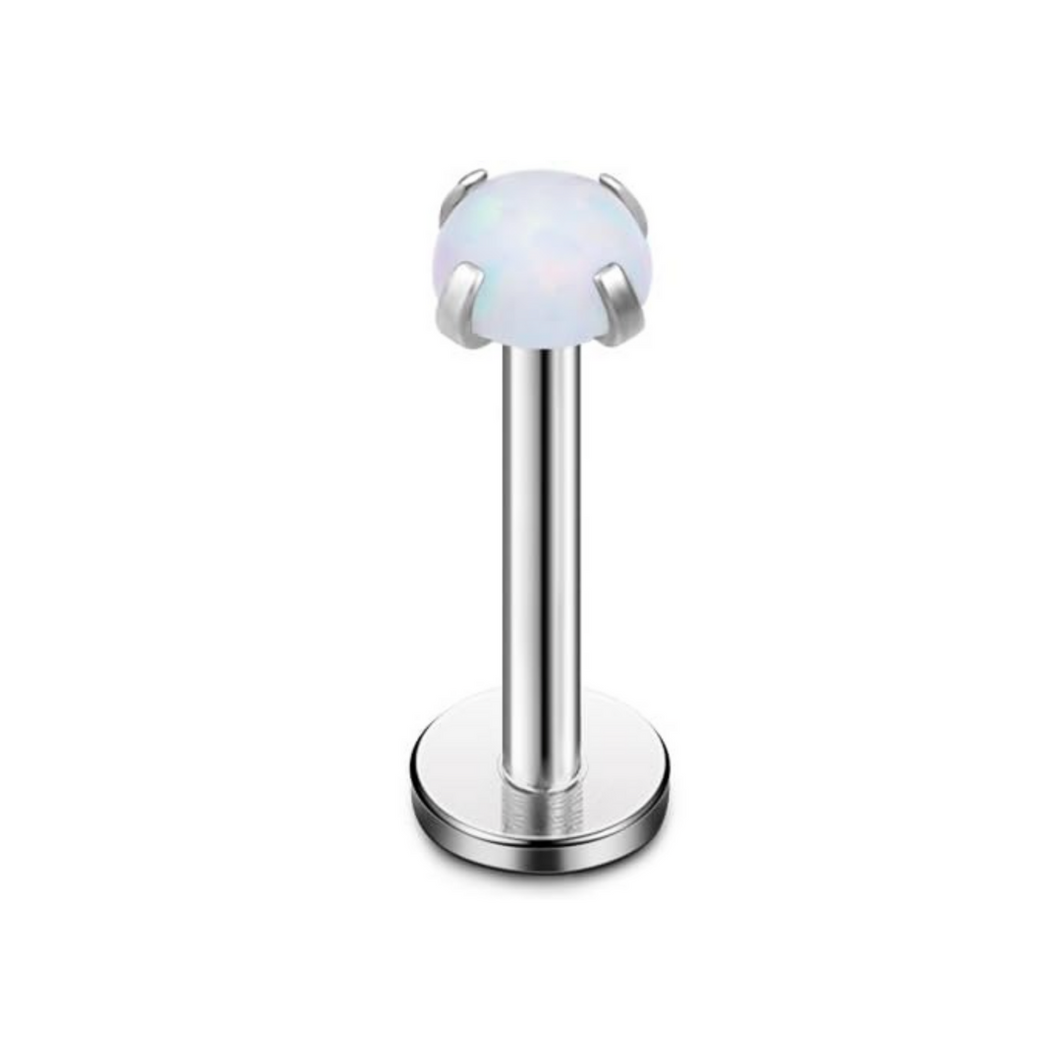 3mm White Opal Labret