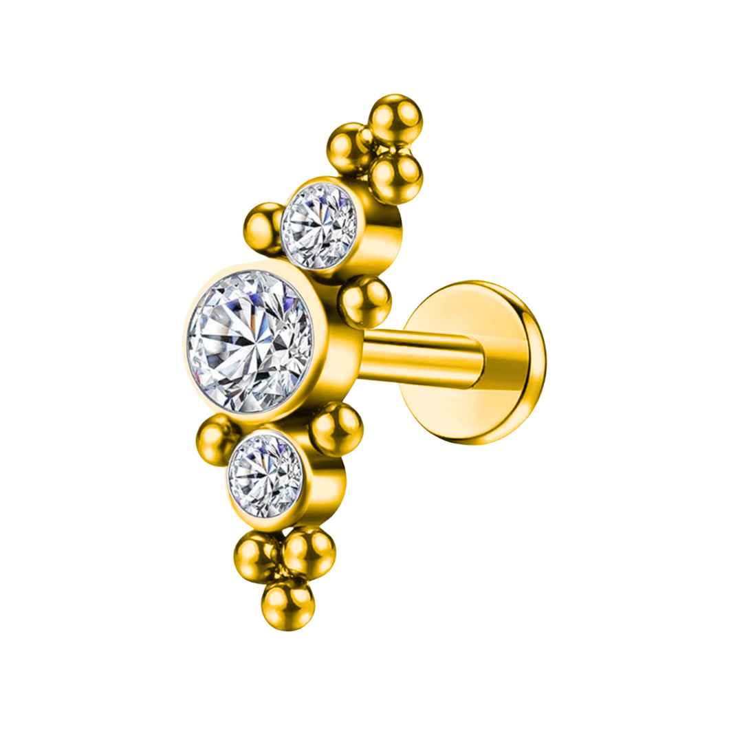 Triple Cz Long Labret TG23