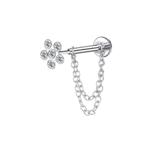 Cargar imagen en el visor de la galería, Cute Flower Dangle Cz Labret
