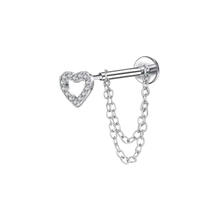 Cargar imagen en el visor de la galería, Heart Dangle Cz Labret
