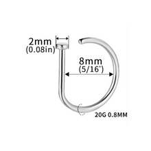 Cargar imagen en el visor de la galería, Silver G-Ring Nostril Hoop TG23
