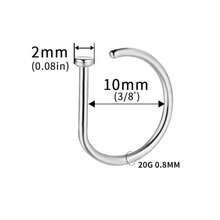 Cargar imagen en el visor de la galería, Silver G-Ring Nostril Hoop TG23
