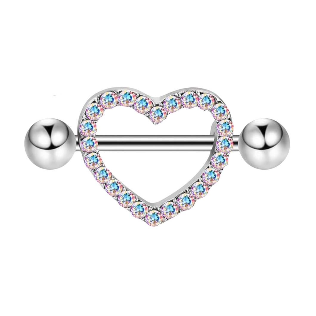 Aurora Heart Nipple Barbell