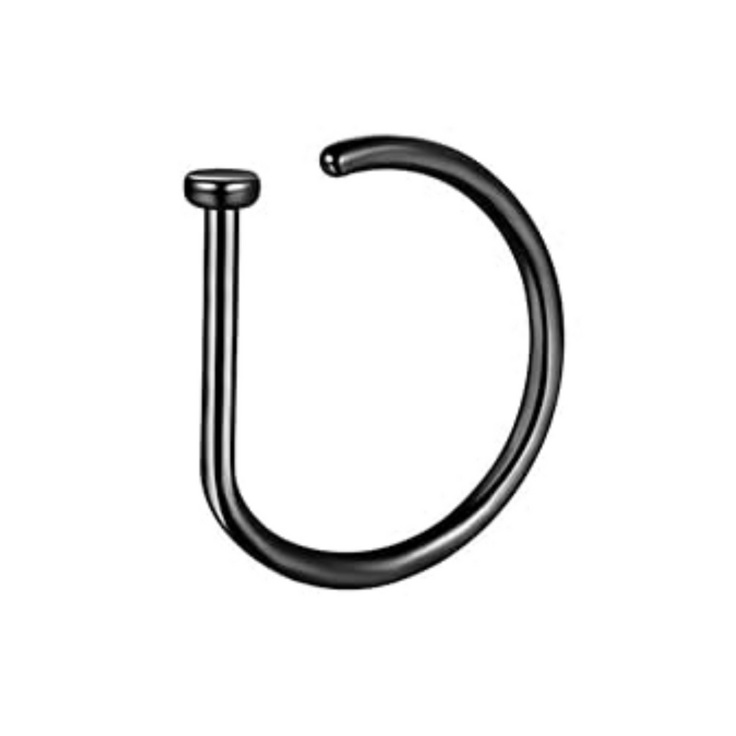 Black G-Ring Nostril Hoop TG23