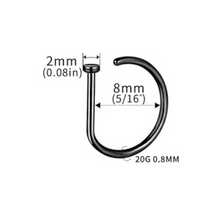 Cargar imagen en el visor de la galería, Black G-Ring Nostril Hoop TG23
