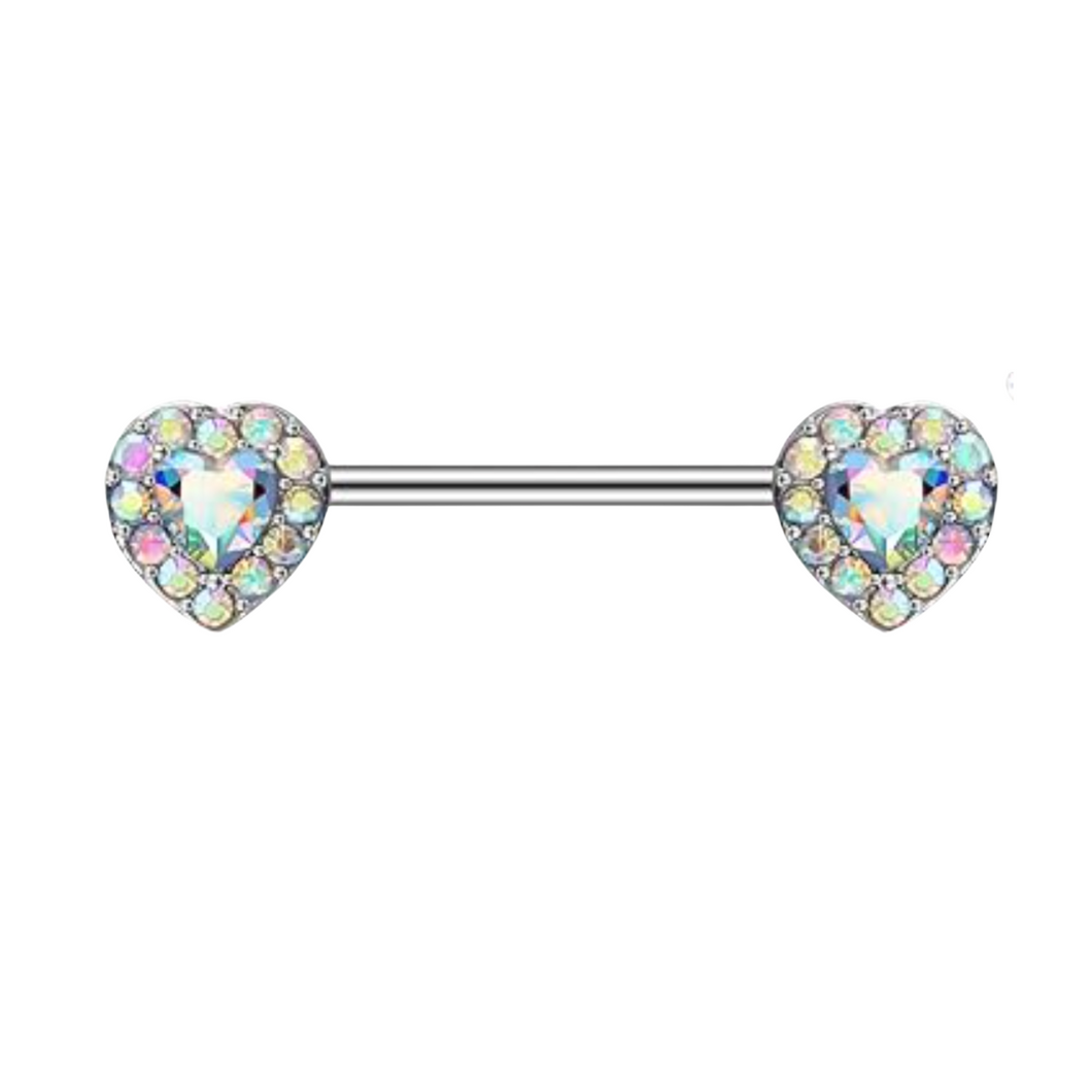 Aurora Mini Heart Nipple Barbell