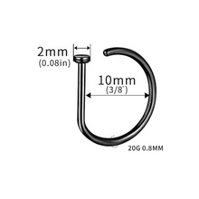 Cargar imagen en el visor de la galería, Black G-Ring Nostril Hoop TG23
