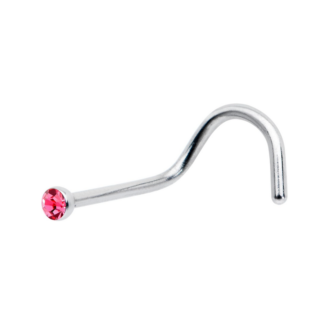 1.5mm Pink Cz Borde Nostril