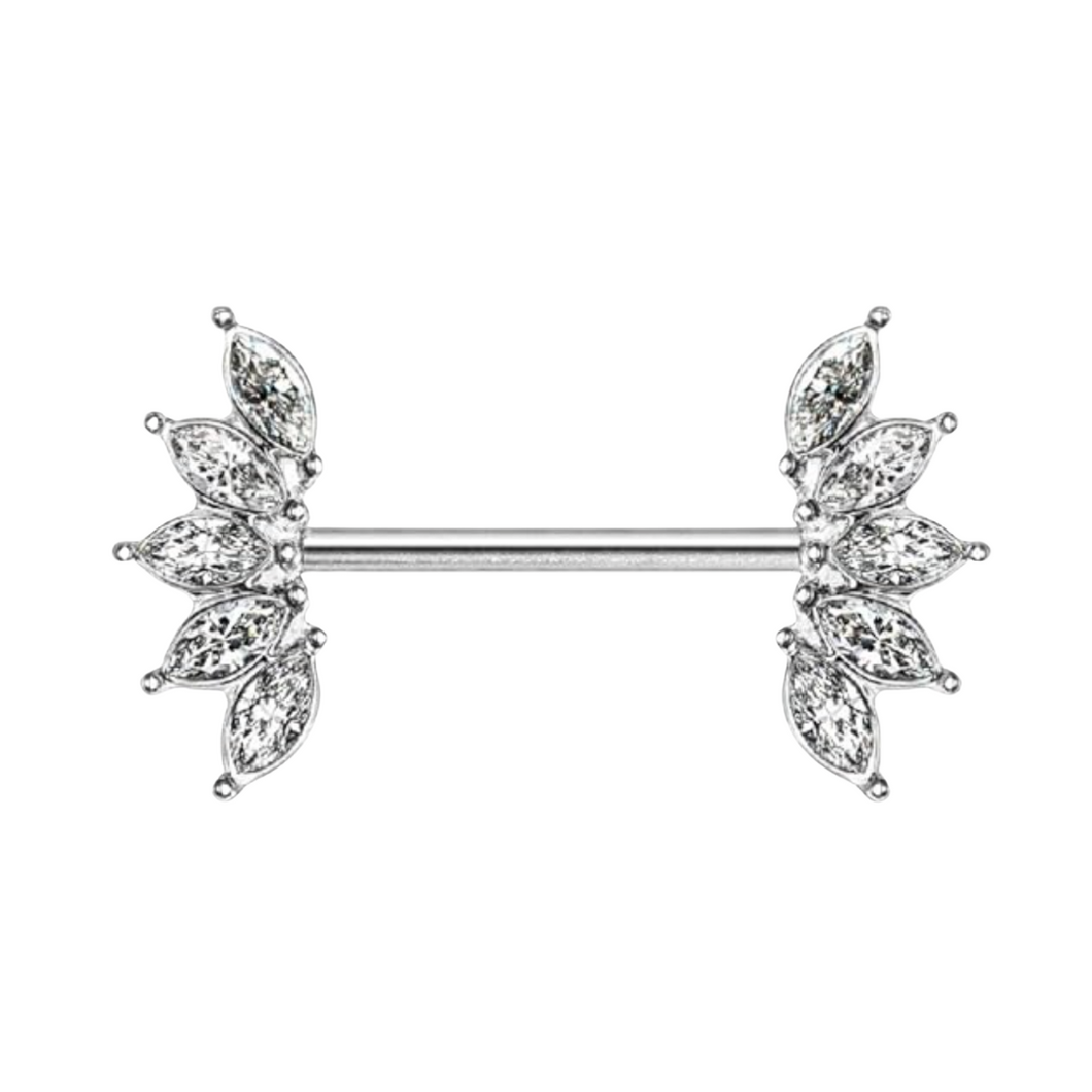 Clear Lotus Nipple Barbell