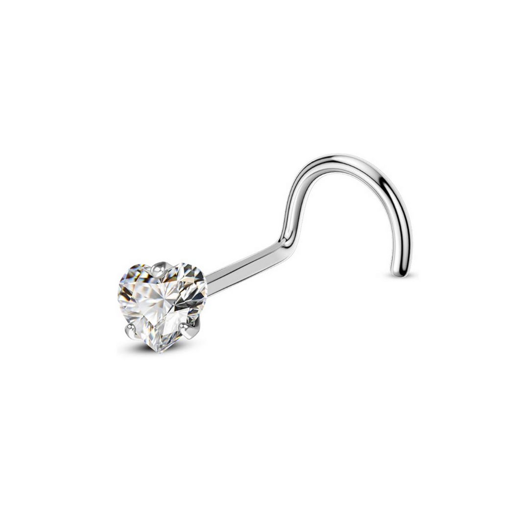 Clear Heart Cz Nostril