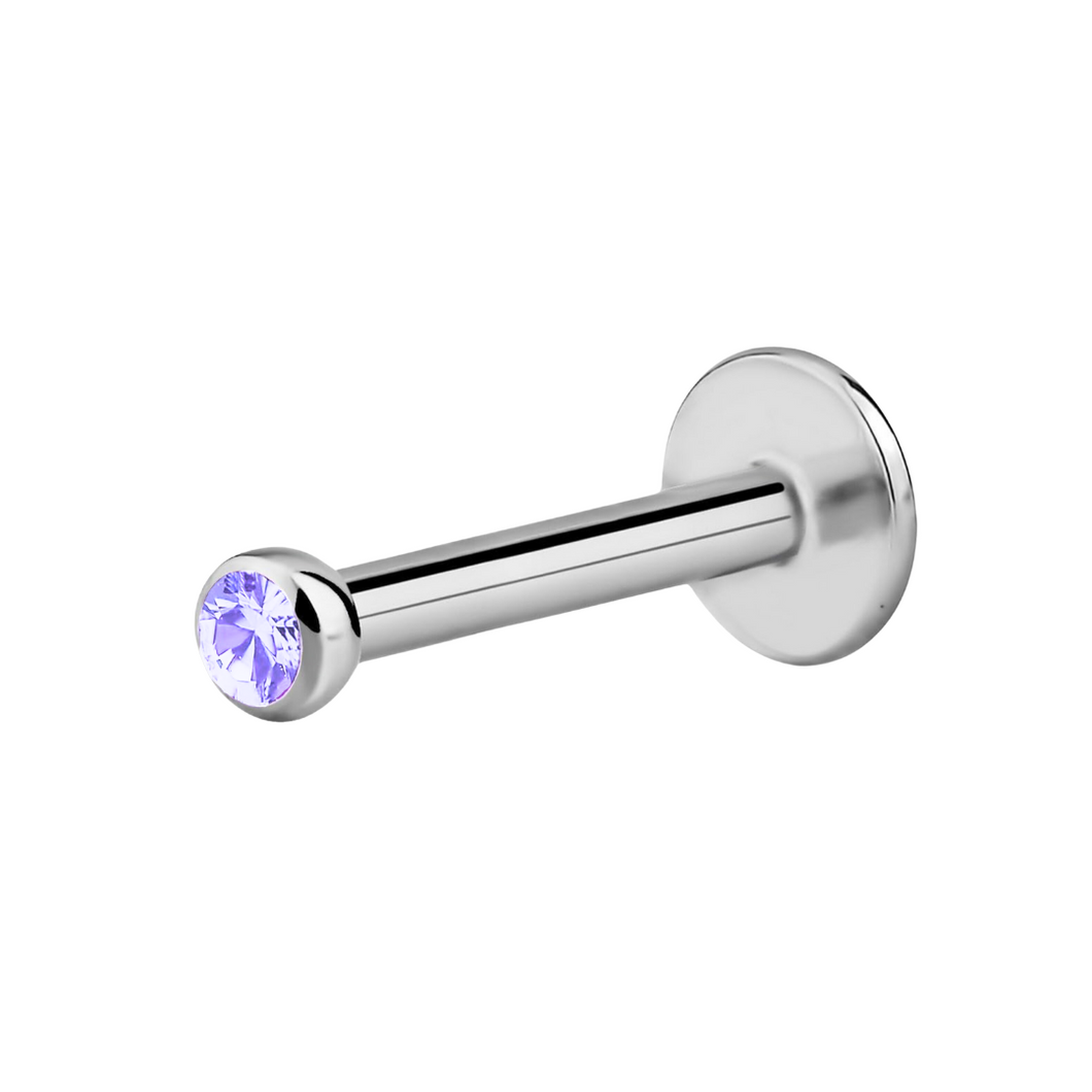 2mm Lavender Cz Labret AQ316L