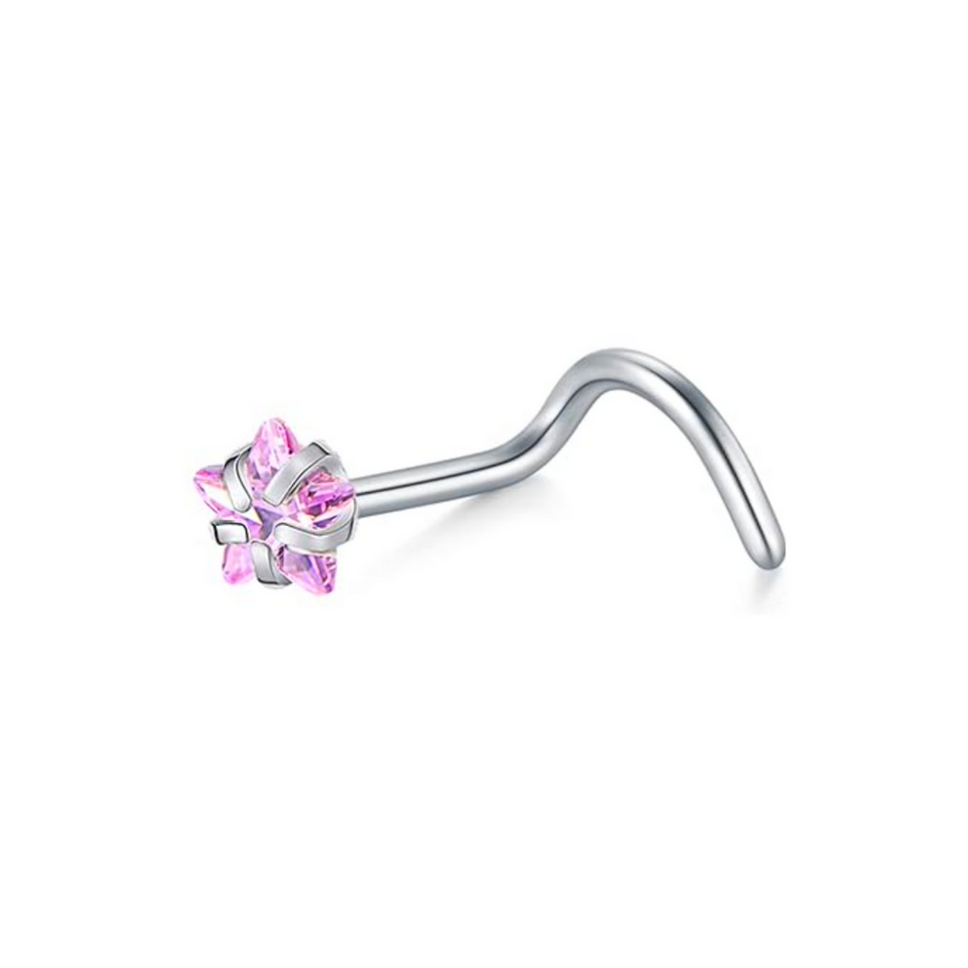 Pink Star Cz Nostril