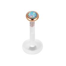 Cargar imagen en el visor de la galería, 3mm Aqua Opal Labret Bioflex
