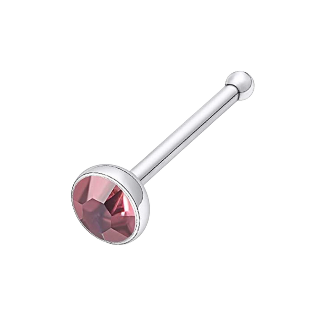 1.5mm Cz Pink Nostril Stud