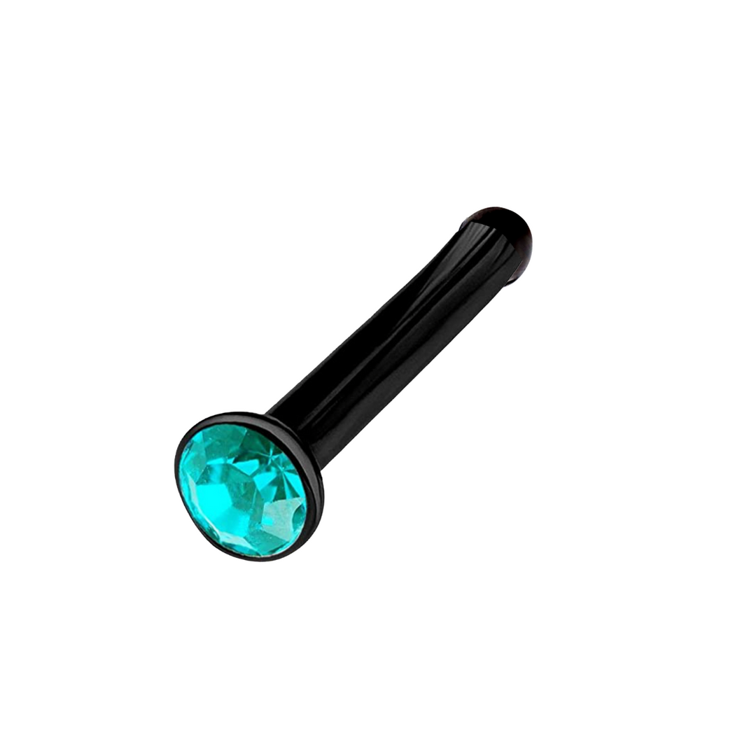 1.5mm Black & Turquoise Nostril Stud