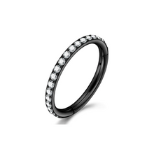 Cargar imagen en el visor de la galería, Black Cubic CZ Hoop TG23 (8mm)
