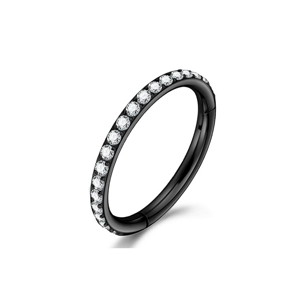 Black Cubic CZ Hoop TG23 (8mm)