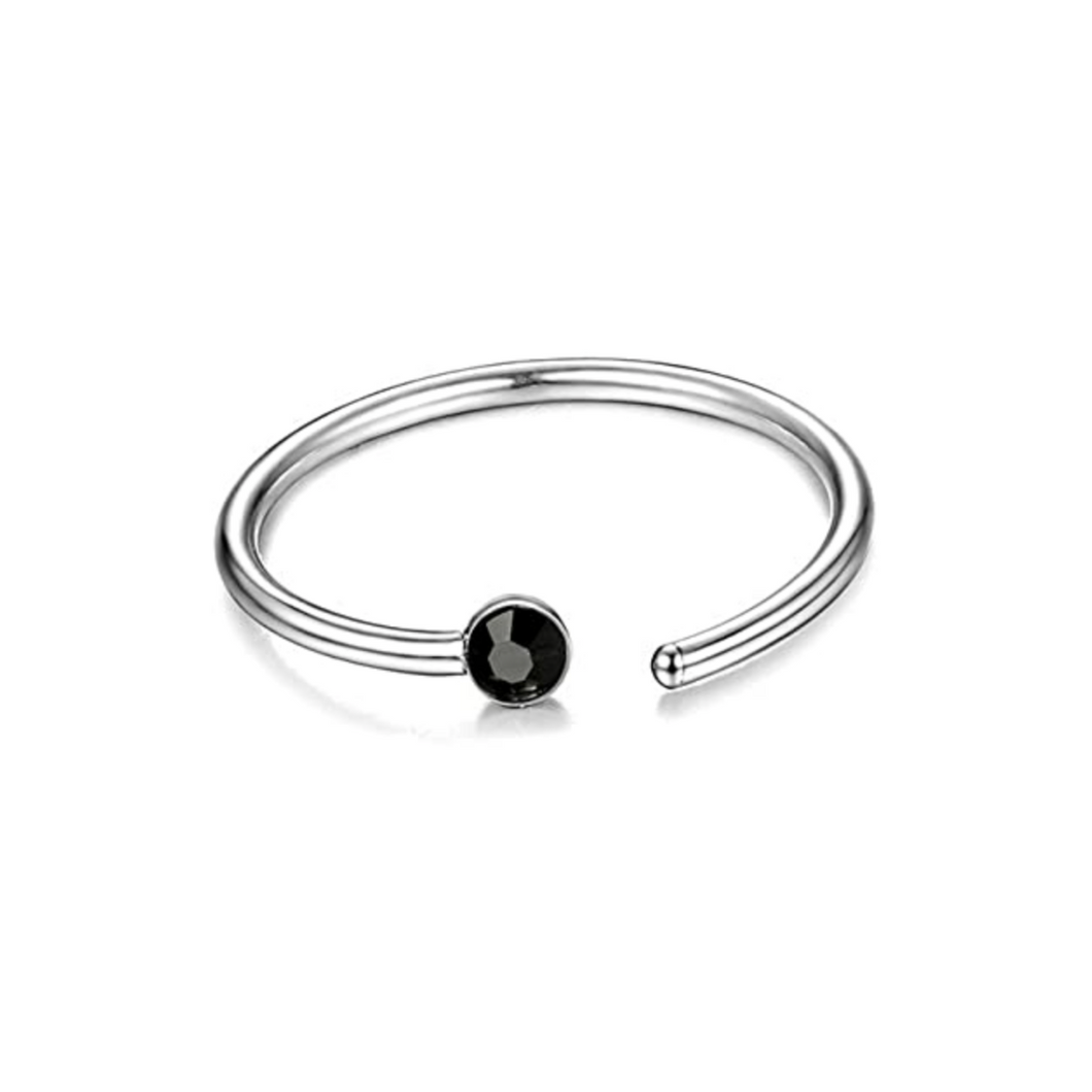 Black Cz Nostril Hoop