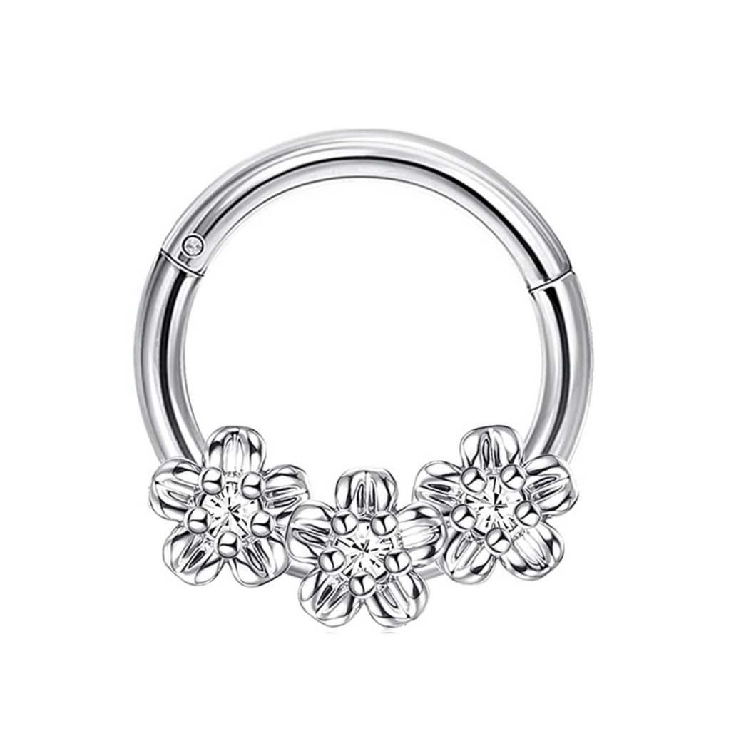 Triple Flower Clicker Hoop