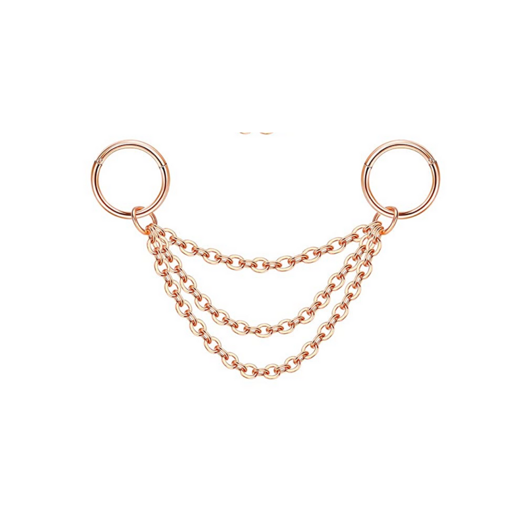 Rose Gold Chained Hoop