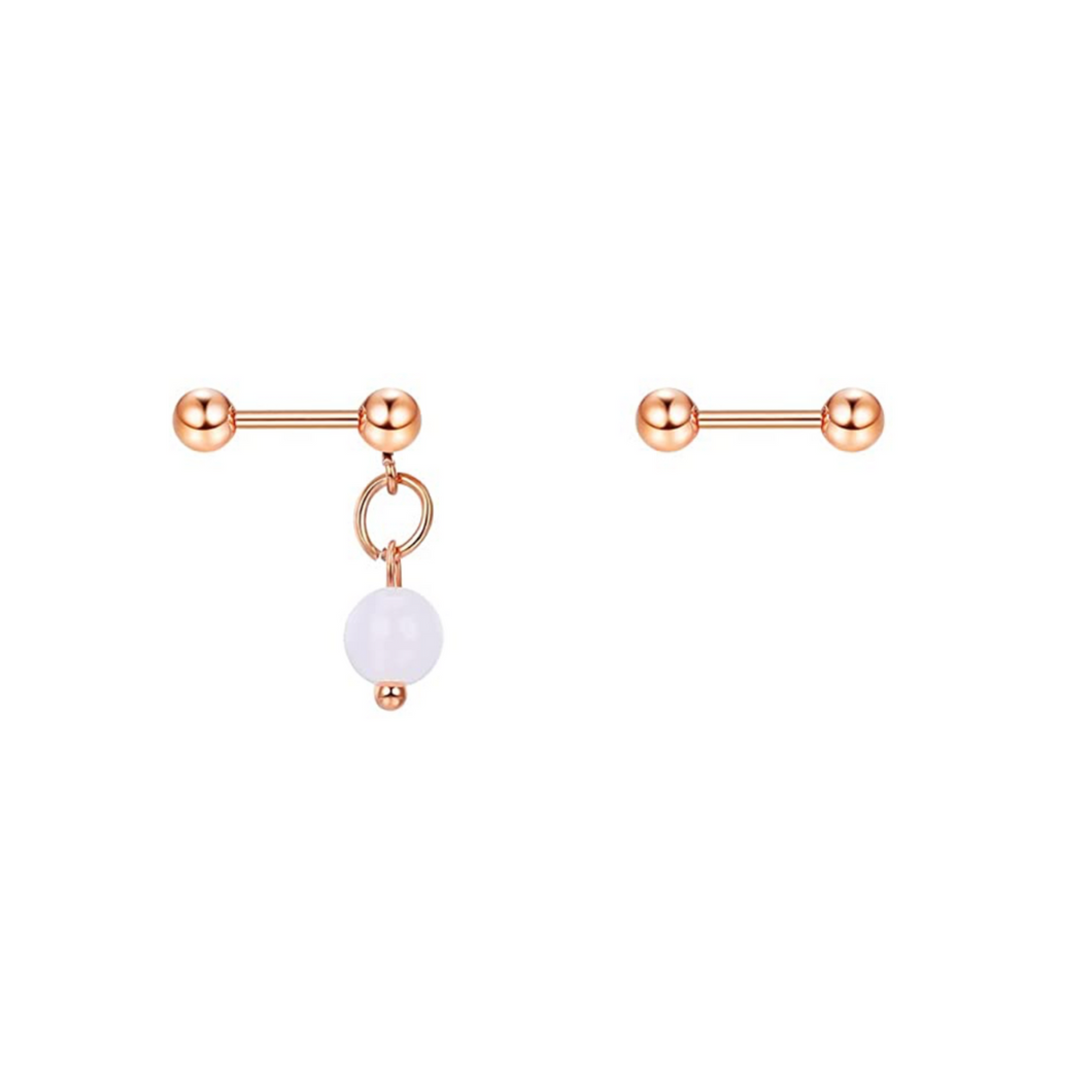 Double Rose Gold Opal Barbell