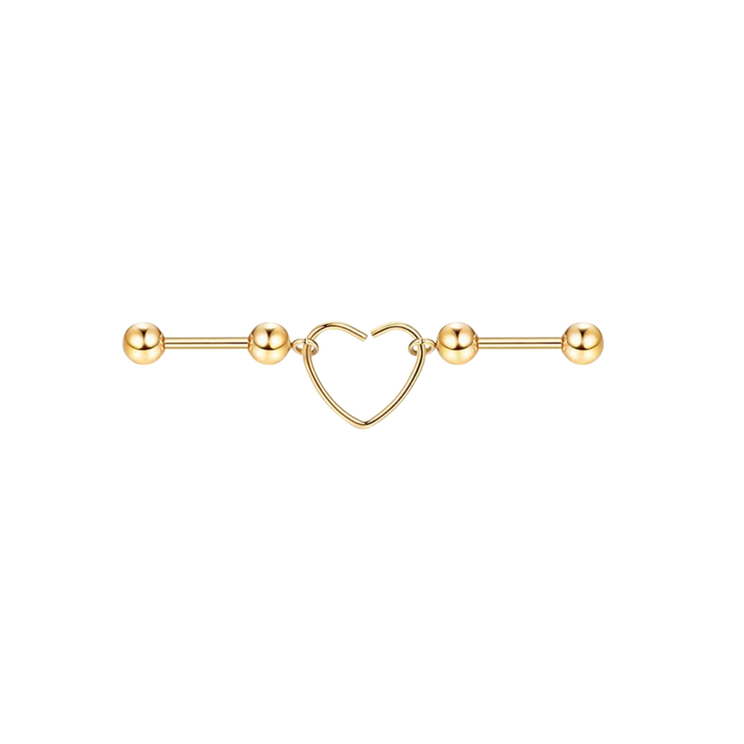 Double Golden Heart Barbell