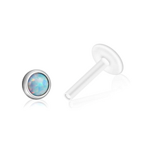 Cargar imagen en el visor de la galería, 3mm Aqua Opal Labret Bioflex
