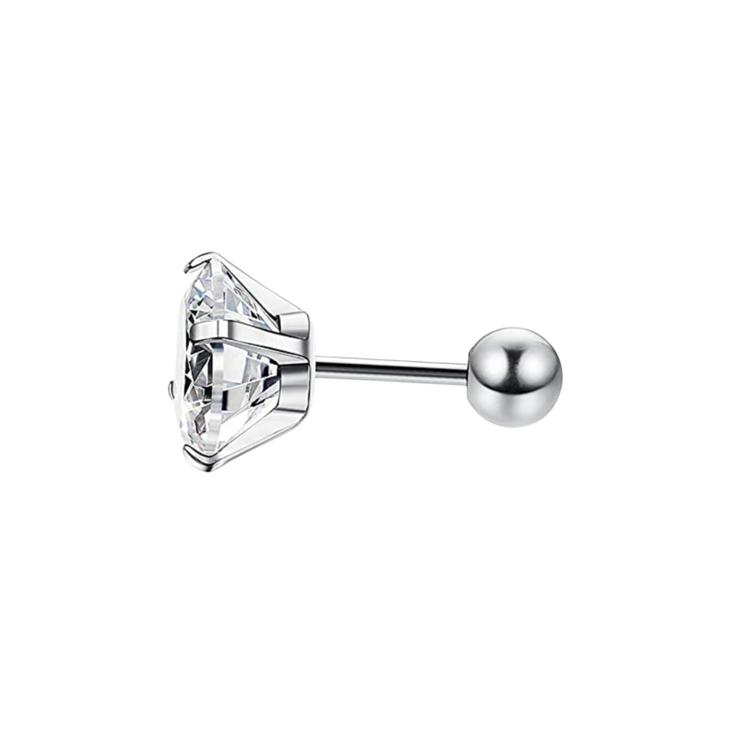 6mm Cz Rose Gold Barbell