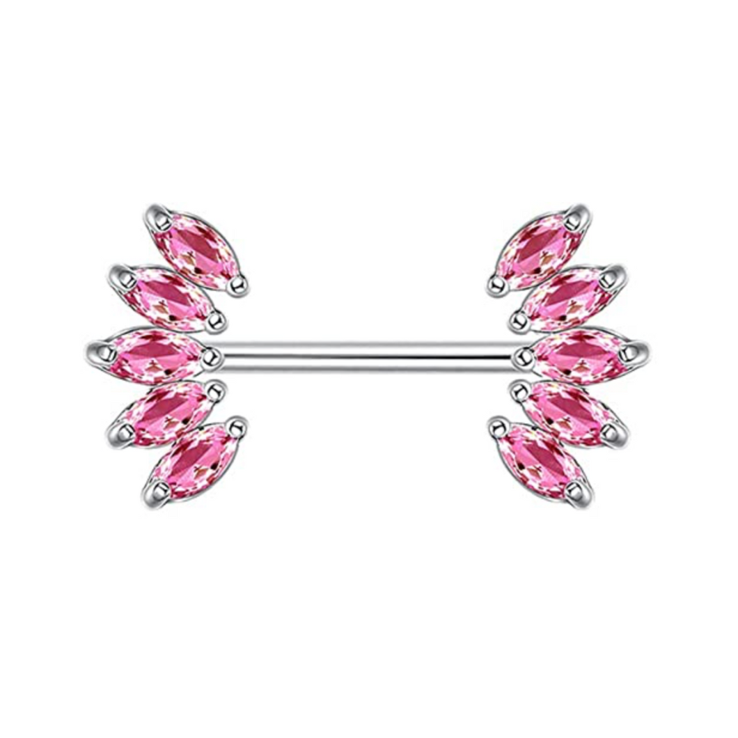 Pink Lotus Nipple Barbell